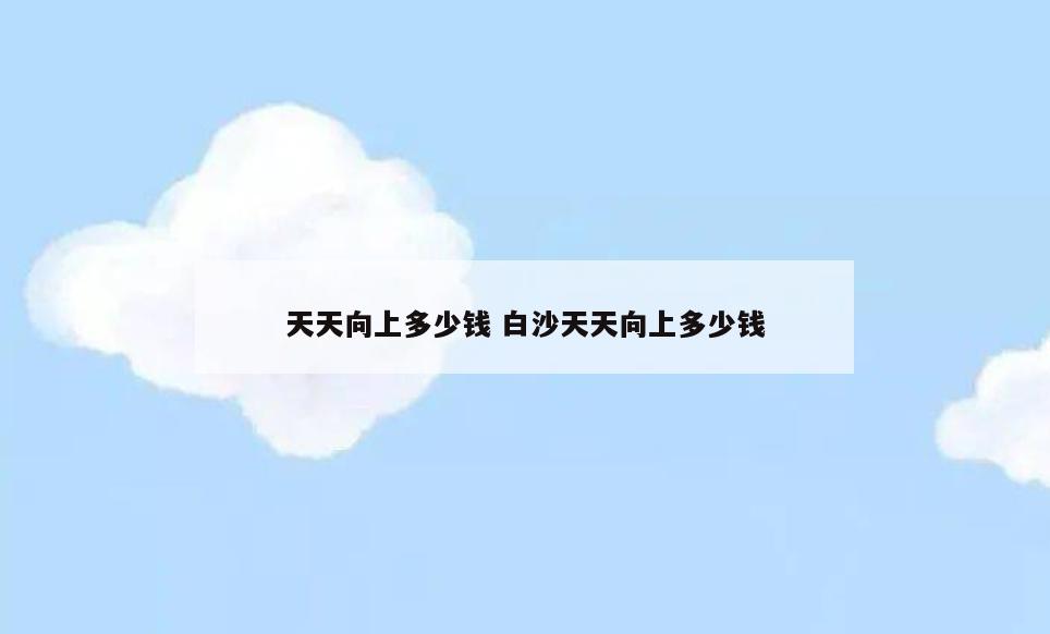 天天向上多少钱 白沙天天向上多少钱