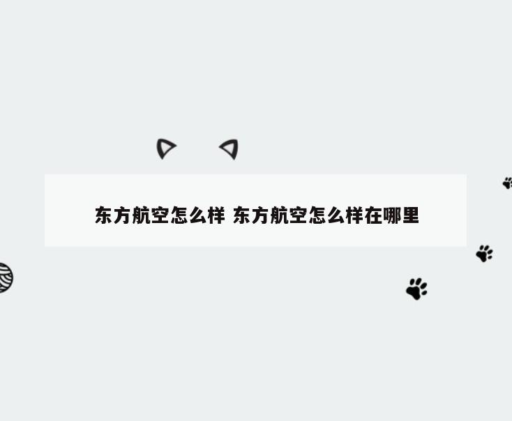 东方航空怎么样 东方航空怎么样在哪里