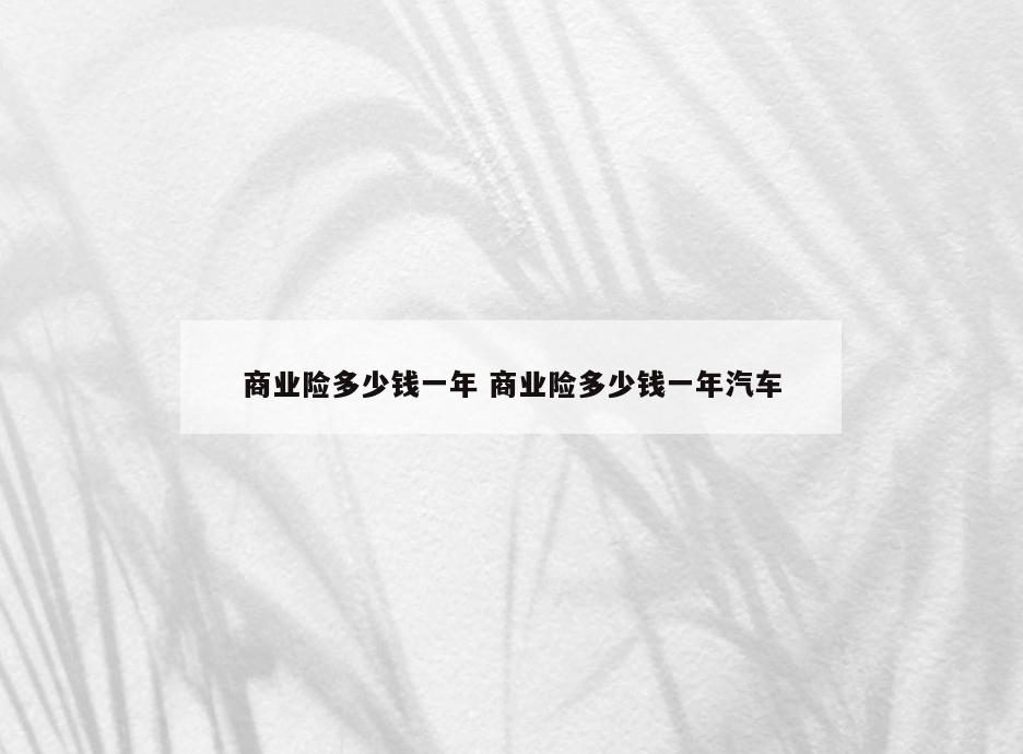 商业险多少钱一年 商业险多少钱一年汽车