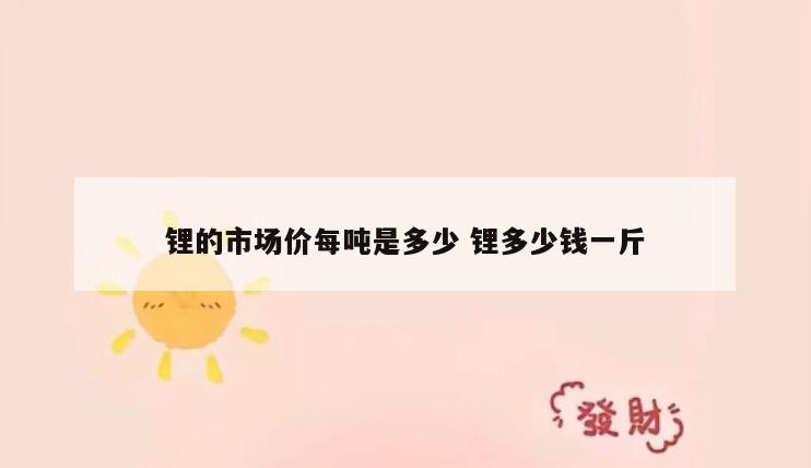 锂的市场价每吨是多少 锂多少钱一斤