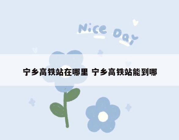 宁乡高铁站在哪里 宁乡高铁站能到哪