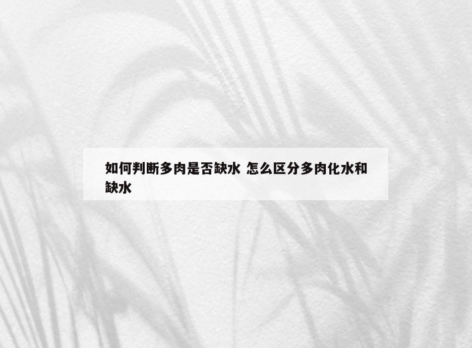 如何判断多肉是否缺水 怎么区分多肉化水和缺水