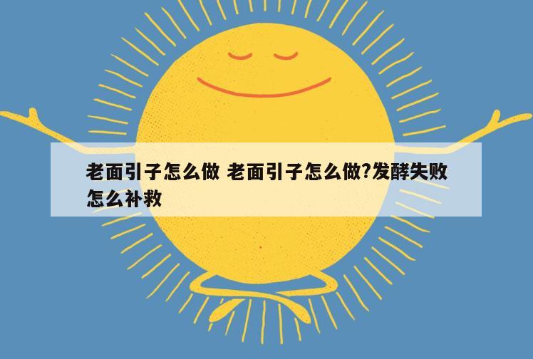 老面引子怎么做 老面引子怎么做?发酵失败怎么补救