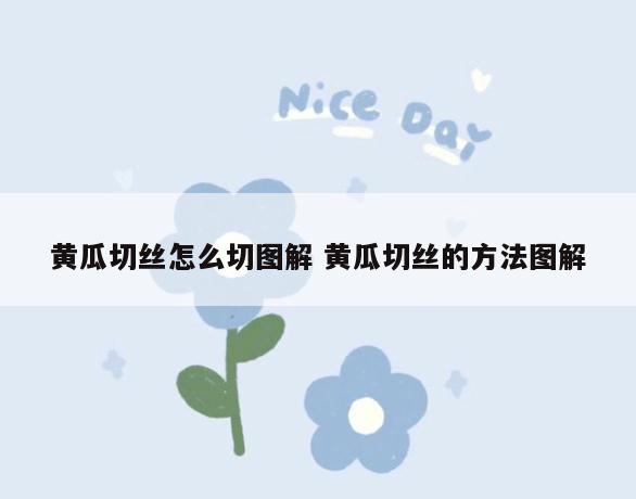 黄瓜切丝怎么切图解 黄瓜切丝的方法图解