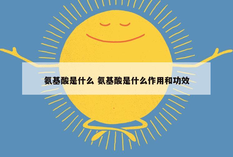 氨基酸是什么 氨基酸是什么作用和功效